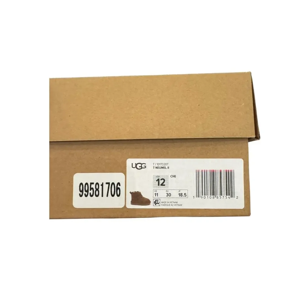 UGG Neumel II Chestnut Suede Ankle Boots Toddler Kids Size 12 w/ Box